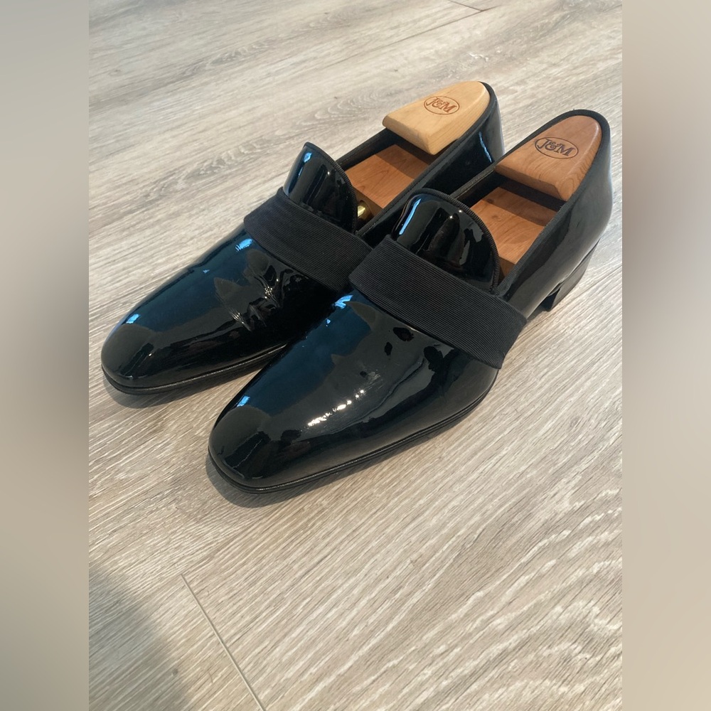 TOM FORD Black Patent Leather Slip On Formal Loafers